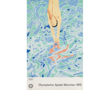 David Hockney.  (1937 Bradford/Yorkshire -  lebt in London und Los Angeles). The Swimmer (Olympische Spiele München 1972). 19