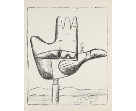 Le Corbusier (1887 La Chaux-de-Fonds - 1965 Roquebrune-Cap-Martin)La Main-Ouverte. Lithographie auf Velin. 41 x 33,5 cm (47,4