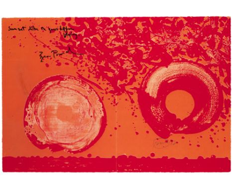ZERO Otto Piene (1928 Laasphe/Westf. - 2014 Berlin)Sunset like the grass hopper flying. Ezra Pound. 1977. Farblithographie au