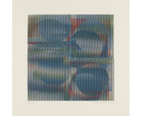 Carlos Cruz-Diez.  (1923 Caracas, Venezuela - 2019 Paris). o.T. (Abstrakte Komposition). 1969. Farbserigraphie auf BFK Rives-