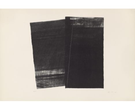 Hans Hartung.  (1904 Leipzig - 1989 Antibes). Farandole. 1971. Lithographie auf leichtem Velin Karton. 46 x 45 cm (59,5 x 87 