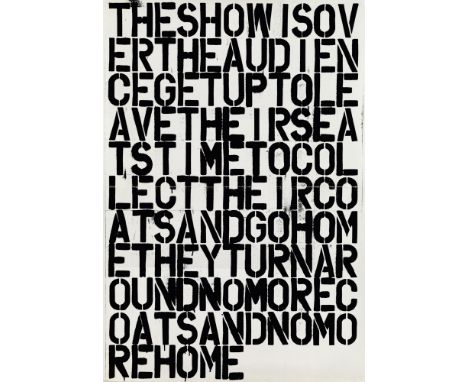 Amerikanische Moderne Christopher Wool und Félix González-Torres Stack. 1993. Offsetlithographie auf glattem Velin. 94 x 138 