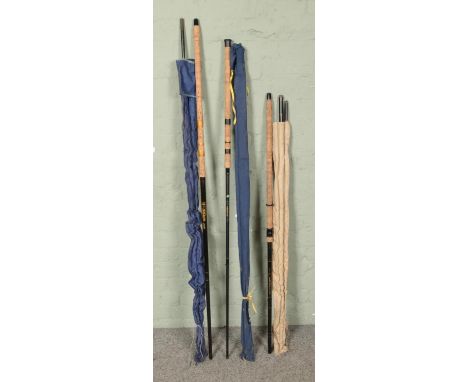 Three fishing rods to include Sundridge Ledger, Shakespeare Match 1831/360 and Shakespeare Sigma Feeder Rod 1881.