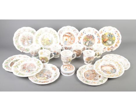 A collection of Royal Doulton Brambly Hedge Ceramics including plates, cups and trinket box.