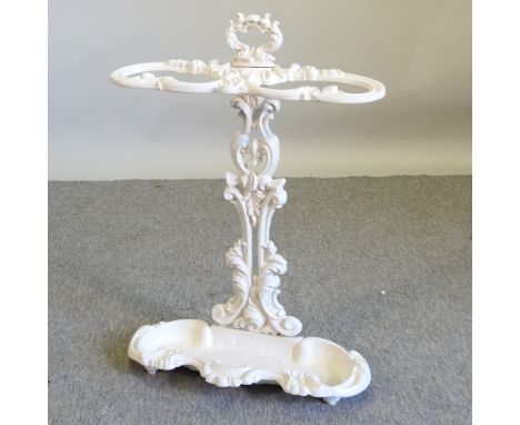 A white painted stick stand, 64cm high