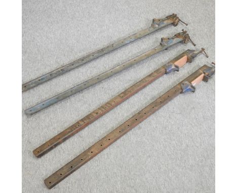 A set of four sash cramps