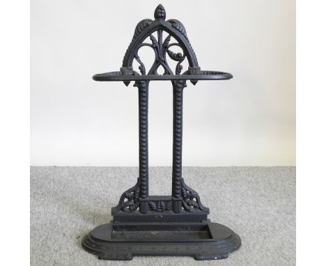 A painted cast iron stick stand, 66cm