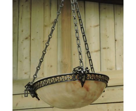 An alabaster ceiling light, 35cm diameter