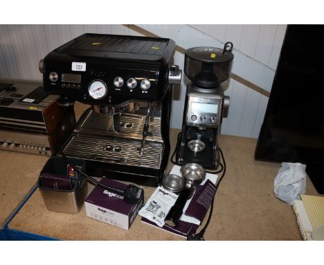 A Sage coffee machine and grinder