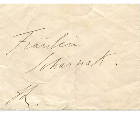 LISZT FRANZ: (1811-1886) Hungarian composer and pianist of the Romantic period. Autograph envelope signed, with his initials 