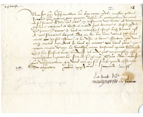 MARGUERITE DE NAVARRE: (1492-1549) French Princess, Queen consort of Navarre 1527-49 by her second marriage to King Henry II 