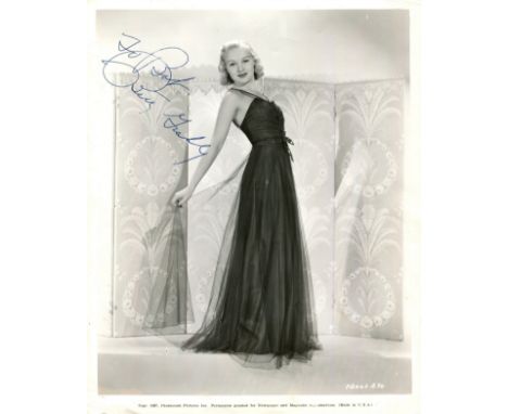 GRABLE BETTY: (1916-1973) American actress and pin-up girl. A good vintage signed and inscribed 8 x 10 photograph of Grable s