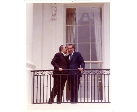 [[NIXON & BREZHNEV]: [NIXON RICHARD] (1913-1994) American President 1969-74 & [BREZHNEV LEONID] (1906-1982) Soviet politician