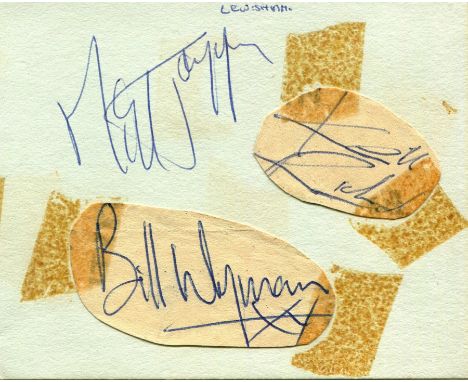 ROLLING STONES THE: A vintage set of five individual ink signatures by the members of the English rock band The Rolling Stone