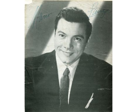 LANZA MARIO: (1921-1959) American tenor and actor. Vintage signed 7 x 9 paper stock image, evidently removed from a programme