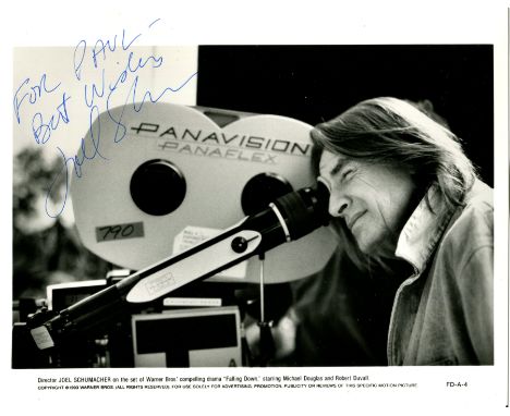 SCHUMACHER JOEL: (1939-2020) American film director. Signed and inscribed 10 x 8 photograph of Schumacher in a profile head a