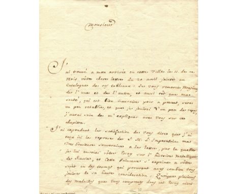 VORONTSOV MIKHAIL: (1714-1767) Russian statesman and diplomat. L.S., C: Mich: Woronzow, two pages, 4to, Vienna, 17th May 1764