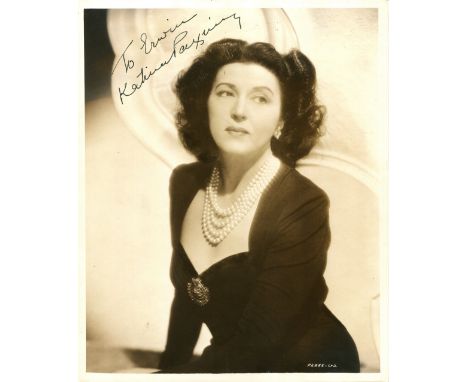 PAXINOU KATINA: (1900-1973) Greek actress, Academy Award winner. An excellent vintage signed and inscribed sepia 8 x 10 photo