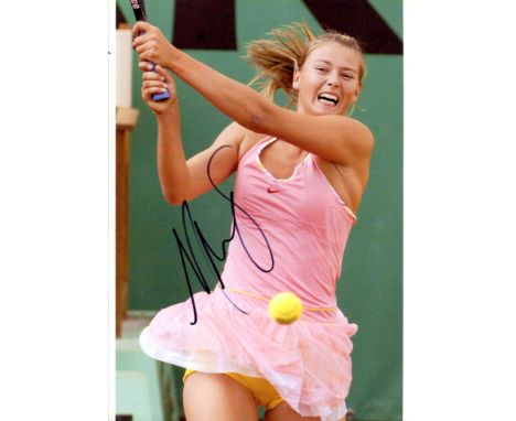 SHARAPOVA MARIA: (1987-&nbsp;&nbsp;&nbsp;&nbsp; ) Russian tennis player, Wimbledon Champion 2004. Signed colour 8 x 11.5 phot