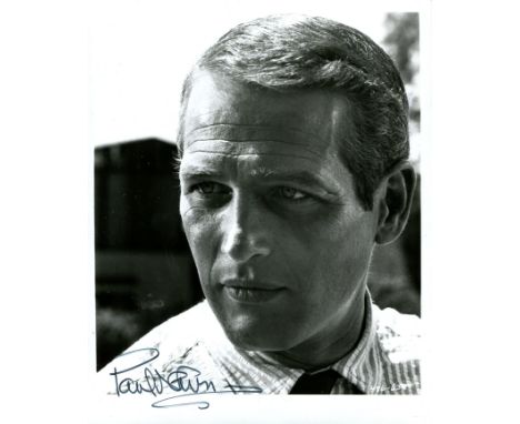 NEWMAN PAUL: (1925-2008) American actor, Academy Award winner. A good signed 8 x 10 photograph of Newman in a close-up head a