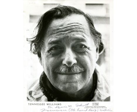 WILLIAMS TENNESSEE: (1911-1983) American playwright. A good signed and inscribed 8 x 10 photograph, the International Creativ