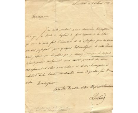 PORTLAND DUKE OF: (1738-1809) British Prime Minister 1783, 1807-09. A.L.S., Portland, one page, 4to, Bulstrode (Gerrards Cros