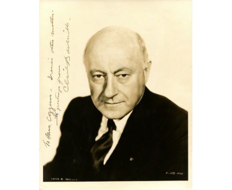 DEMILLE CECIL B.: (1881-1959) American film director, Academy Award winner. Vintage signed and inscribed sepia 8 x 10 photogr