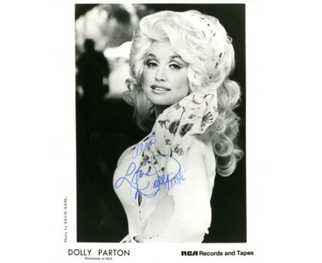 PARTON DOLLY: (1946-&nbsp;&nbsp;&nbsp;&nbsp; ) American country music singer. Signed and inscribed 8 x 10 photograph, the RCA