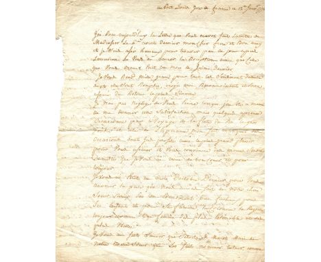 SLAVERY - MAURITIUS: Philippe Jean de la Haye Duponsel (1752-1790)French slave trader established in Mauritius, which was cal