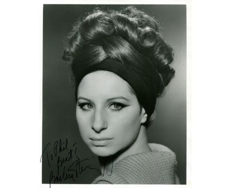 STREISAND BARBRA: (1942-&nbsp;&nbsp;&nbsp;&nbsp; ) American actress and singer, Academy Award winner. A good signed and inscr