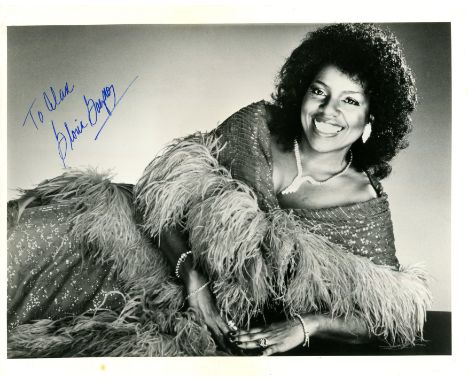 GAYNOR GLORIA: (1943-&nbsp;&nbsp;&nbsp;&nbsp; ) American singer, famous for her disco-era hits of the 1970s. Signed and inscr