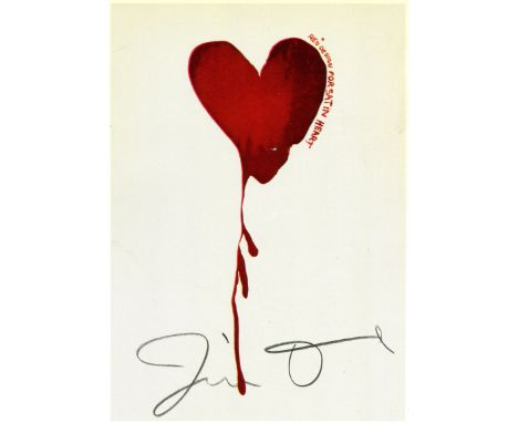 DINE JIM: (1935-&nbsp;&nbsp;&nbsp;&nbsp; ) American artist. Signed colour 4 x 6 postcard, being a reproduction of his work en