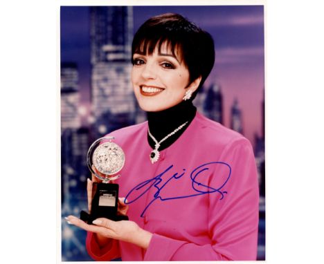 MINNELLI LIZA: (1946-     ) American actress and singer, Academy Award winner. Signed colour 8 x 10 photograph of Minnelli st