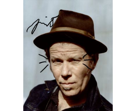 WAITS TOM: (1949- ) American Musician, Composer and Songwriter. Signed colour 8 x 10 photograph by Waits, the image showing t