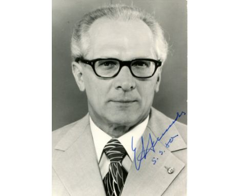 HONECKER ERICH: (1912-1994) German communist politician who served as General Secretary of the Socialist Unity Party of Germa