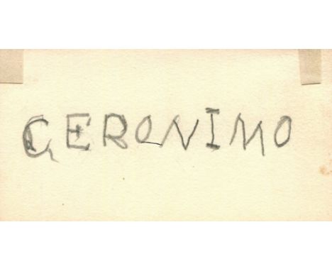 Geronimo signs for the President of the Wells Fargo Express Company GERONIMO: (1829-1909) Bedonkohe Apache leader and medicin