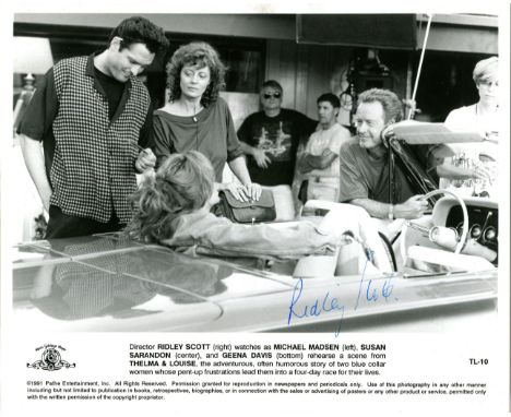 THELMA &amp; LOUISE: Ridley Scott (1937-&nbsp;&nbsp;&nbsp;&nbsp; ) English film director. Signed 10 x 8 photograph of Scott i