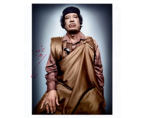 GADDAFI MUAMMAR: (1942-2011) Leader of the Libyan Arab Republic 1969-77 and ˜Brother Leader'' of the Libyan Arab Jamahiriya 1