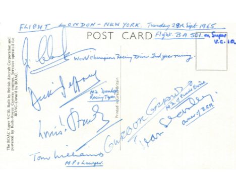 CLARK JIM: (1936-1968) Scottish motor racing driver, Formula One World Champion 1963 &amp; 1965. A rare blue ink signature ('