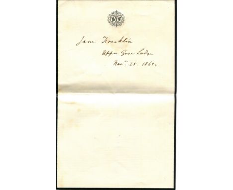FRANKLIN JANE: (1791-1875) English philanthropist, the second wife of the explorer John Franklin. Following her husband's dis