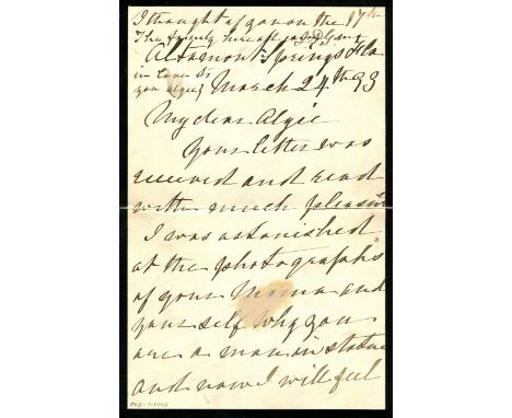 GRANT JULIA: (1826-1902) American First Lady of the United States 1869-77, wife of President Ulysses S. Grant. A.L.S., Julia 