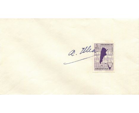 LATIN AMERICA: An unusual selection of plain envelopes, each bearing different postage stamps, individually signed by various