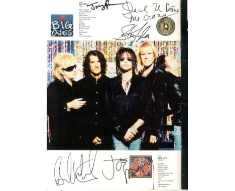 AEROSMITH: A printed folio concert programme from Aerosmith's Nine Lives Tour (1997-99) individually signed by all five membe