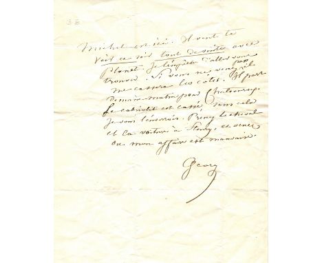 SAND GEORGE: (1804-1876) French novelist, memoirist and journalist. A.L.S., George, one page, 8vo, n.p., n.d., to Monsieur Du