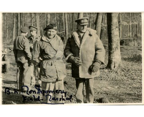 MONTGOMERY B. L.: (1887-1976) British Field Marshal of World War II. Vintage signed 5.5 x 3.5 photograph depicting Montgomery