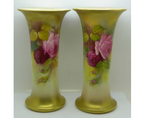 Two Royal Worcester vases, date codes for 1897 and 1899, the later one signed M. Hunt, 23cm