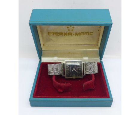 A Eterna-matic Centenaire wristwatch in original box 
