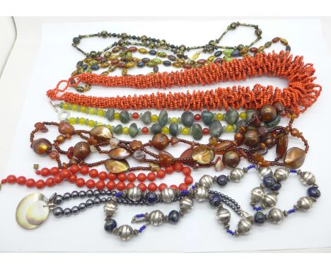 A collection of vintage necklaces 