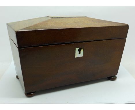 A George IV mahogany tea caddy 