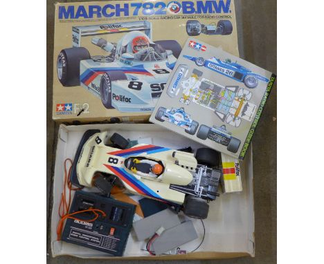 A Tamiya March 782 BMW 1/10th scale racing car, radio controlled, boxed 